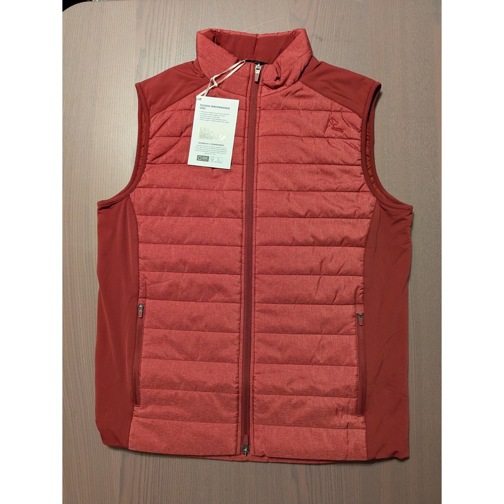 NEW Rhoback Men's Medium Fulton Performance Vest Heather Merlot Red (MSRP $154)